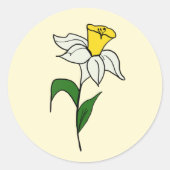 ミニマル結婚リストDaffodilのクラシックラウンドステッカー ラウンドシール (正面)