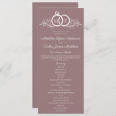 ミニマル結婚リストMauveのリングや輪モノグラ結婚ム プログラム (正面/裏面)