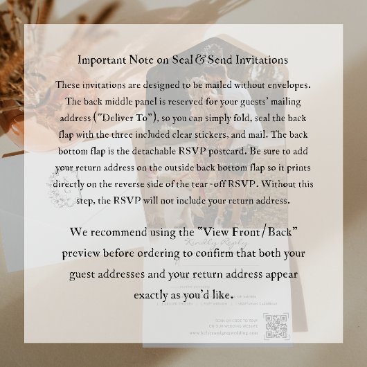 ミニマル結婚リストMonogramの写真QRコード オールインワン招待状