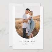 ミニマル結婚リストOvalの写真日付を保存 招待状 (裏面)