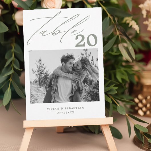 ミニマル結婚リストSageのテーブル番号写真 案内状