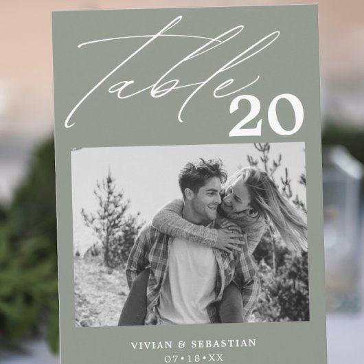 ミニマル結婚リストSageのテーブル番号写真 案内状