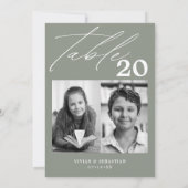 ミニマル結婚リストSageのテーブル番号2写真 案内状 (裏面)