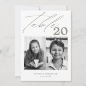 ミニマル結婚リストSageのテーブル番号2写真 案内状 (正面)