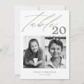 ミニマル結婚リストSageのテーブル番号2写真 案内状 (裏面)