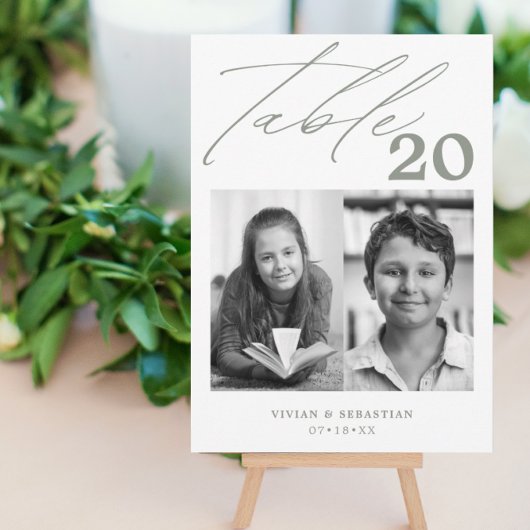 ミニマル結婚リストSageのテーブル番号2写真 案内状