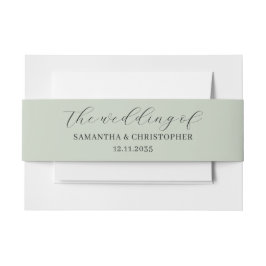 ミニマル結婚リストSage Greenの 招待状ベリーバンド