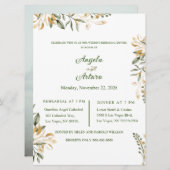 ミニマル結婚リハーサルディナー招待状 招待状 (正面/裏面)