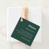 ミニマル結婚主義のエメラルドグリーン歓迎ギフト フェイバータグ (インサイチュ)