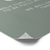 ミニマル結婚主義のグリーンの非詰め式 ポスター (角)