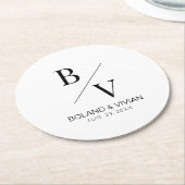 ミニマル結婚主義のデコのカスタムウェディングコースター ラウンドペーパーコースター (アングル)