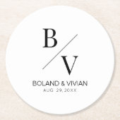 ミニマル結婚主義のデコのカスタムウェディングコースター ラウンドペーパーコースター (正面)