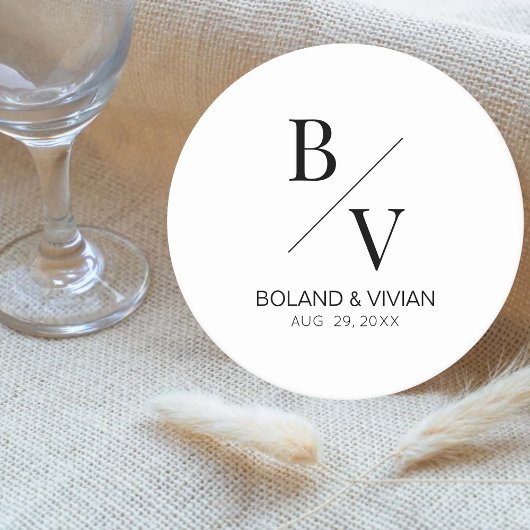 ミニマル結婚主義のデコのカスタムウェディングコースター ラウンドペーパーコースター