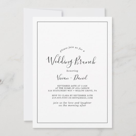 ミニマル結婚主義のブランチ 招待状 (正面)