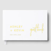 ミニマル結婚主義の写真の署名ゴールドフォイル ゲストブック (正面)