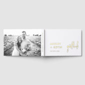 ミニマル結婚主義の写真の署名ゴールドフォイル ゲストブック (全面)