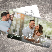 ミニマル結婚主義の写真コラージュ セーブザデート