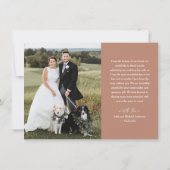 ミニマル結婚主義の常と永遠のテラコッタ サンキューカード (裏面)