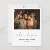 ミニマル結婚主義の手書き写真 サンキューカード (正面)