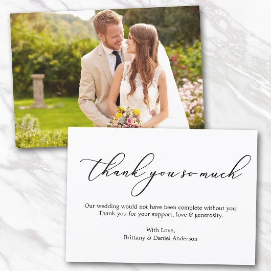 ミニマル結婚主義の書道に感謝 カード