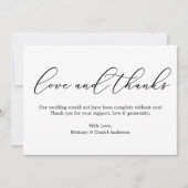 ミニマル結婚主義の書道の写真感謝してい愛 カード (正面)
