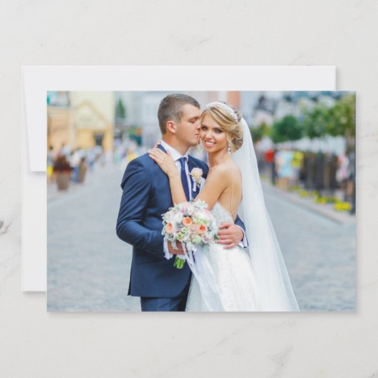 ミニマル結婚主義の書道の写真感謝してい愛 カード (裏面)