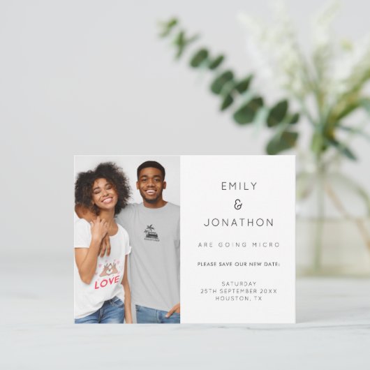 ミニマル結婚主義のMicroの写真Save The Date 案内ポストカード (スタンド正面)