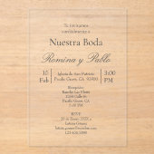 ミニマル結婚主義アクリル招待状 アクリル招待状 (正面)