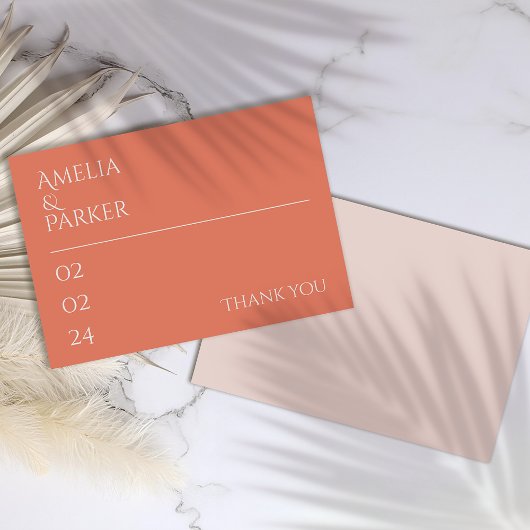 ミニマル結婚主義オレンジサンキューカード サンキューカード
