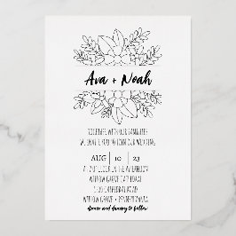 ミニマル結婚主義フォイル招待状 箔招待状