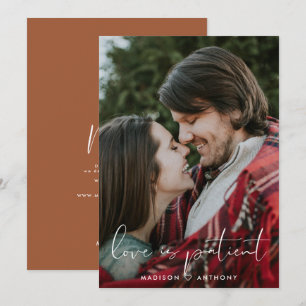 ミニマル結婚主義Terracottaの延期写真 案内状