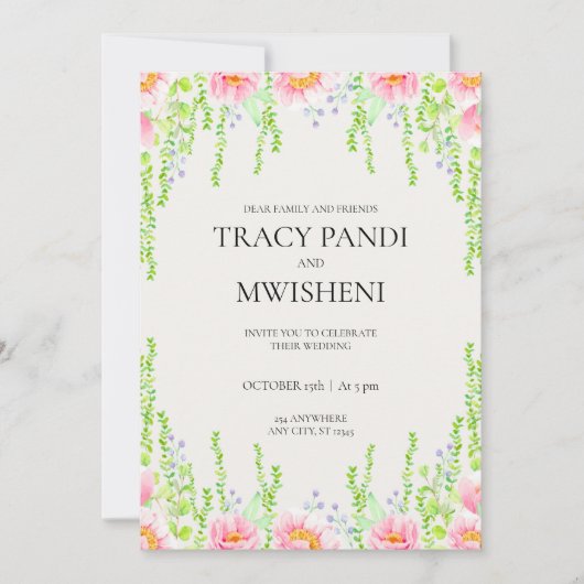 ミニマル結婚予算 招待状 (正面)