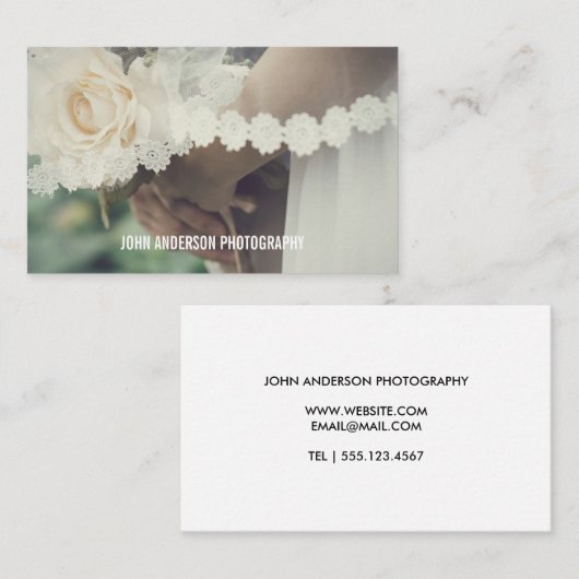 ミニマル結婚写真 名刺 (正面/裏面)