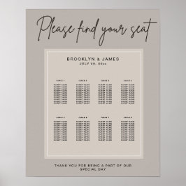 ミニマル結婚席の座席表 ポスター