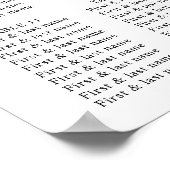 ミニマル結婚座席表 ポスター (角)