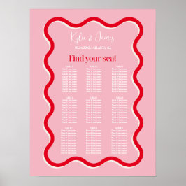 ミニマル結婚座席表 ポスター