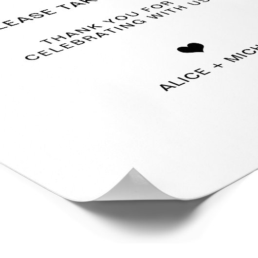 ミニマル結婚式の引き出物ボホブライダルシャワー賛成 ポスター (角)