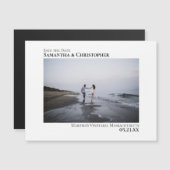 ミニマル結婚式の日付を保存する水平方向の写真 マグネット招待状 (正面/裏面)