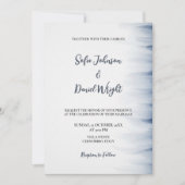 ミニマル結婚式招待状とインキアクセント 招待状 (正面)