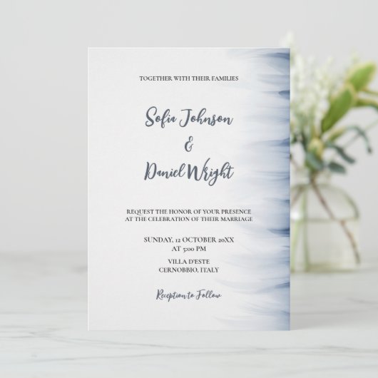 ミニマル結婚式招待状とインキアクセント 招待状 (スタンド正面)