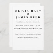 ミニマル結婚式招待状エレガント-カスタム5 x 7 招待状 (正面/裏面)
