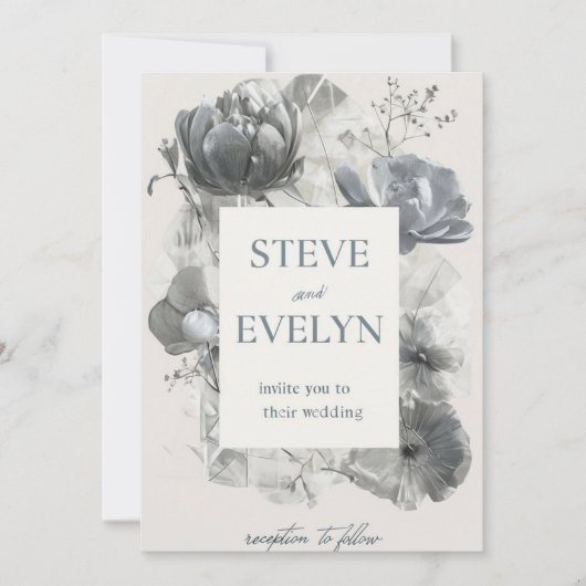 ミニマル結婚式招待状カード 招待状 (正面)