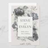 ミニマル結婚式招待状カード 招待状 (正面/裏面)