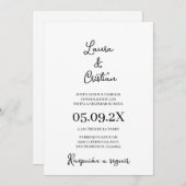 ミニマル結婚式招待状スペインの 招待状 (正面/裏面)