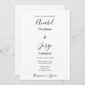 ミニマル結婚式招待状スペインの 招待状 (正面/裏面)
