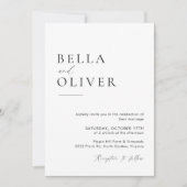 ミニマル結婚式招待状テンプレートと写真 招待状 (正面)