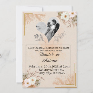 ミニマル結婚式招待状テンプレートセット 招待状