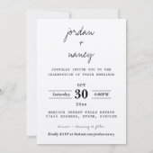 ミニマル結婚式招待状テンプレート 招待状 (裏面)