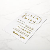 ミニマル結婚式招待状テンプレート 箔招待状 (回転した状態)