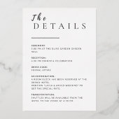 ミニマル結婚式招待状テンプレート 箔招待状 (裏面)